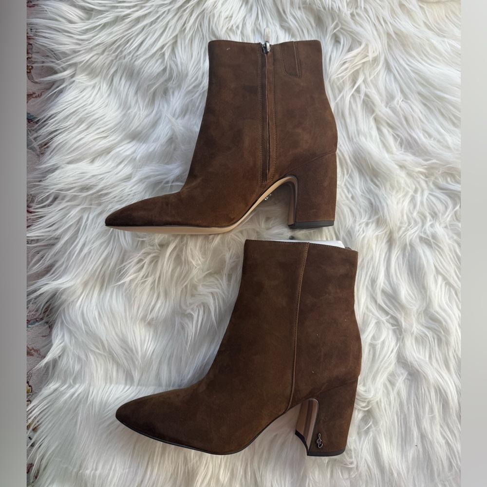 Sam Edelman Dark Brown Suede Heeled Boots